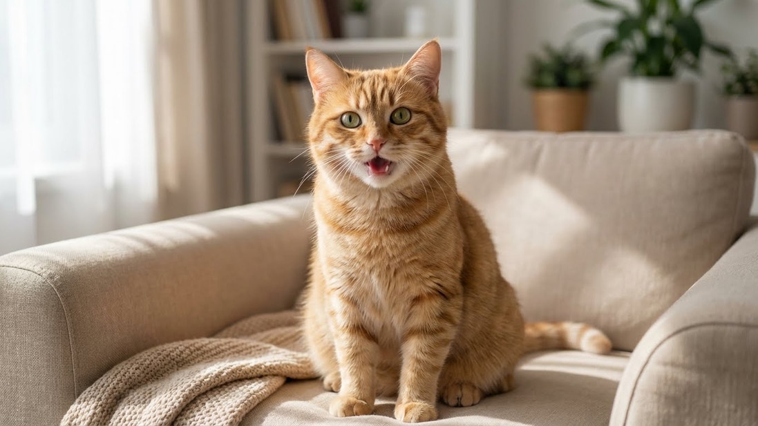 แมวกำลังร้อง