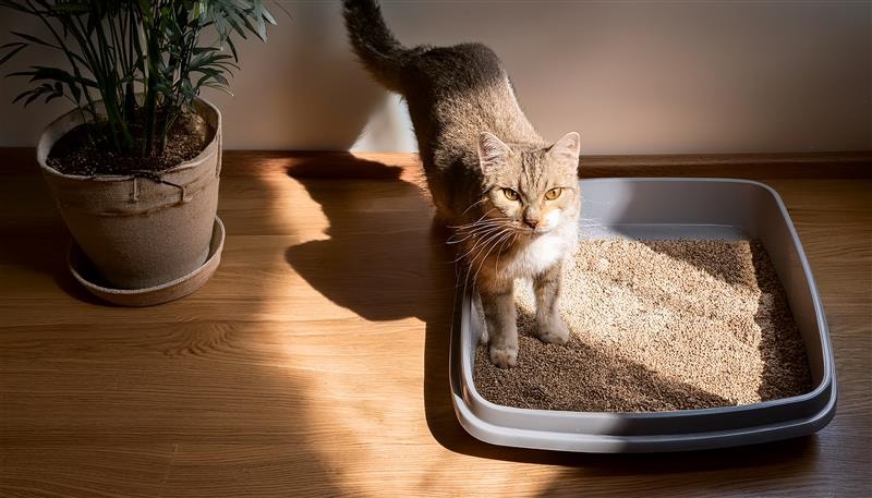 แมวกำลังเข้ากระบะทราย